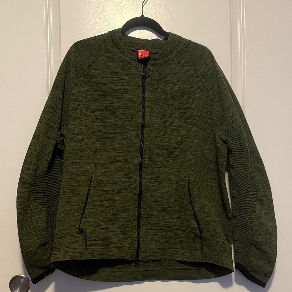 EUC Nike Tech Knit Full Zip Track Green Athletic Jacket Men's XL Performance